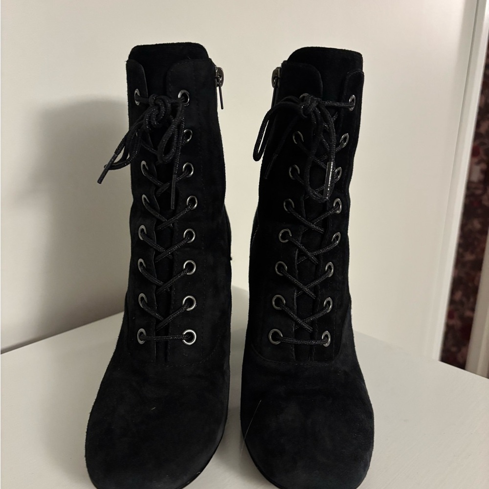 Coach black Suede Lace-Up Ankle Boots